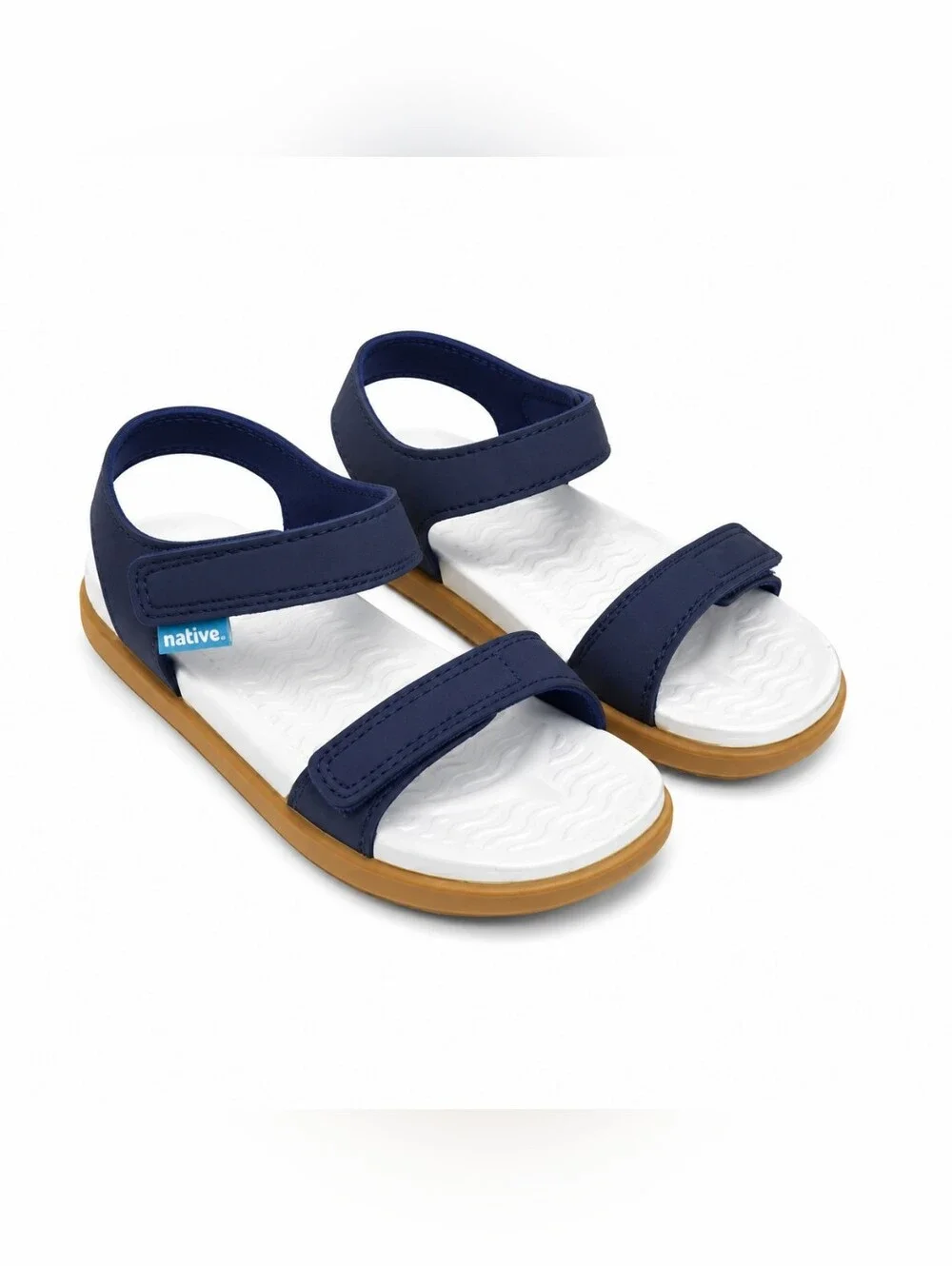 Native Charley Sandals C11 Regatta Blue Hook & Loop EVA NIB Beach Outdoor Travel